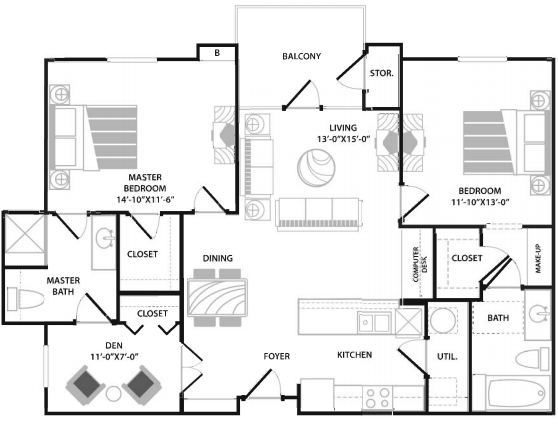 Peachtree 2x2 1060sqft.jpg - Peachtree Senior Apartments