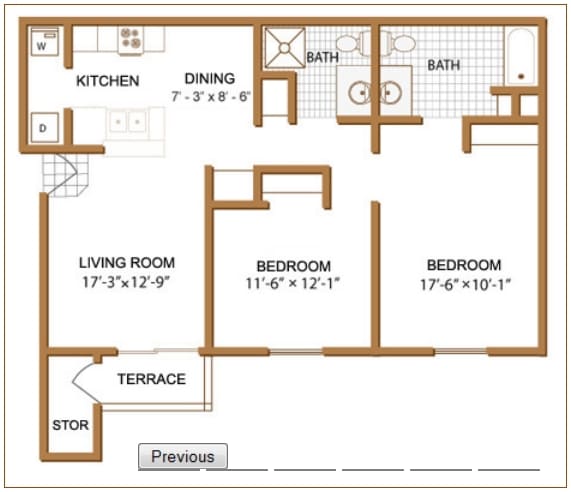 2BR/2BA - Fox Pointe Apartments