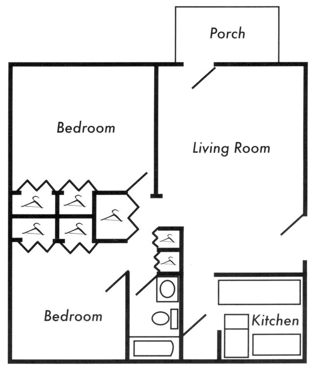 Two BR Floor Plan - Amesbury Apartments