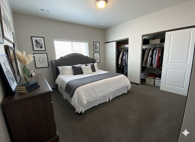 Primary Bedroom 1366 floor plan - Maplewood Villas
