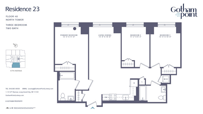 3 BR: Residence 4823 - Gotham Point Lottery- North Tower