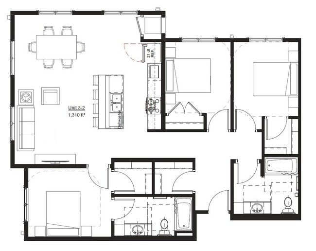 Floorplan - Fitzgerald Flats