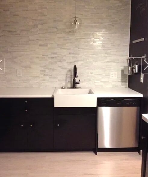 Kitchen w/warm lights on - 77 Atterbury Blvd