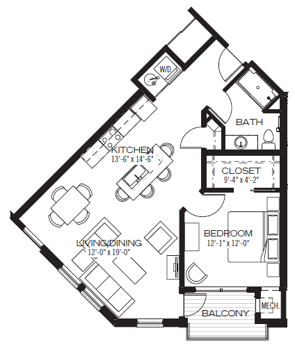 Floorplan - Apartments at the Yard: Brooks