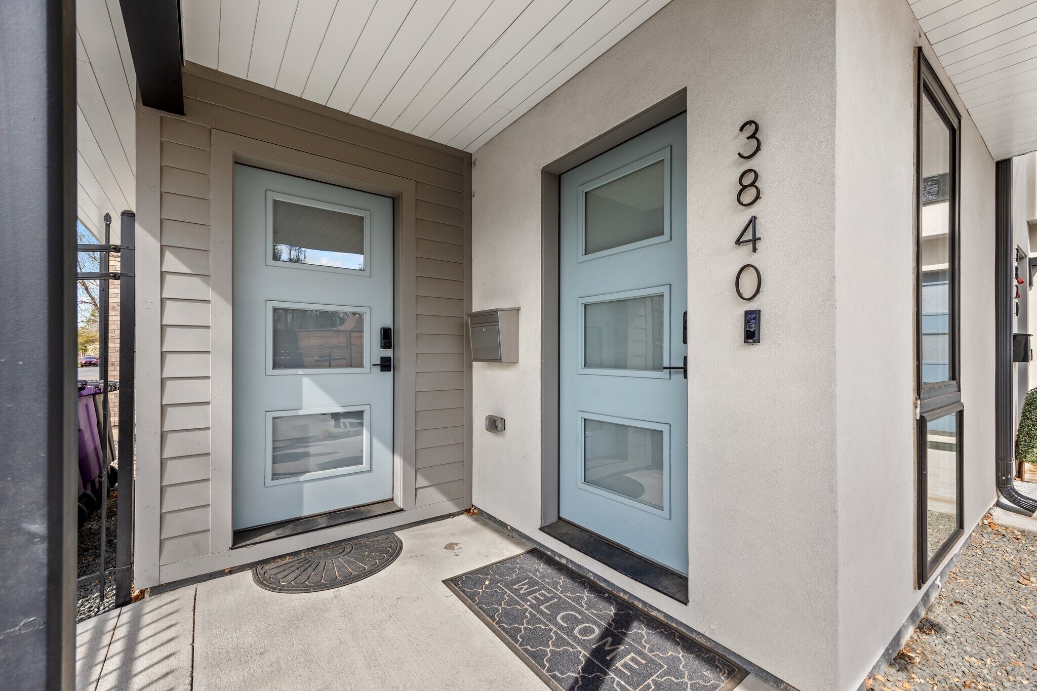 Separate entrance to studio on left. Main house door on right. - 3840 Eliot St