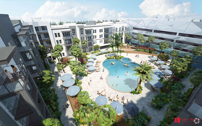 Courtyard & Pool - The Cove at 47th