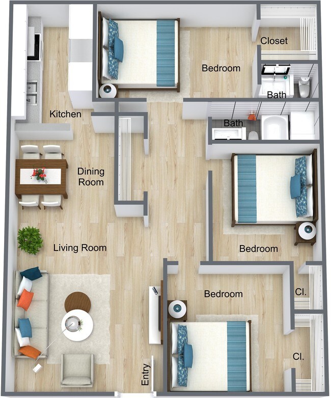 Floorplan - 8330 Carvel Apartments