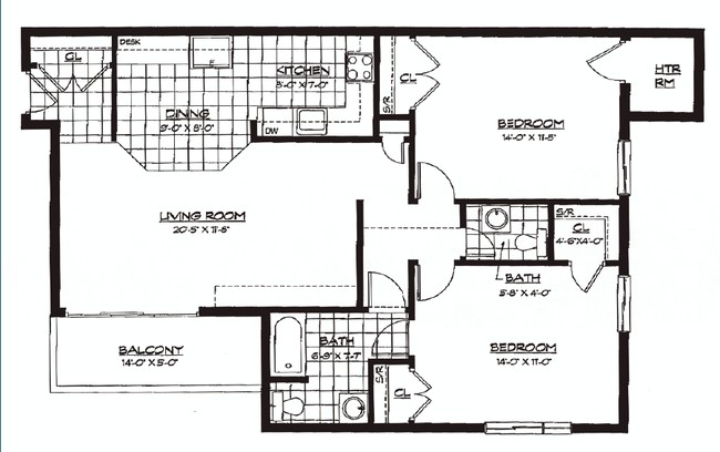 2BR/1BA - Cynwood Club Apartments