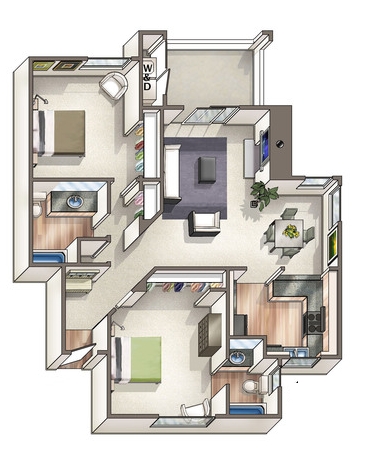 2BR/2BA - Vaseo Apartments