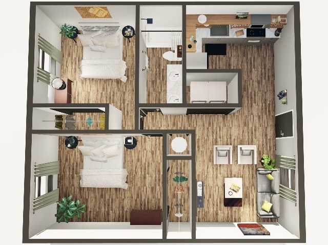 Birds Eye- Unit View-Revised - Walnut Shade