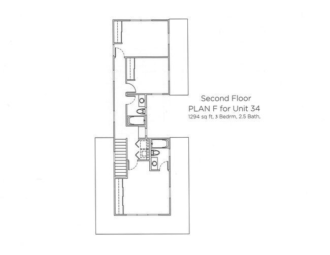 Second Floor Plan – 1,294 sq. ft. - Hansen Place