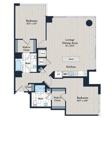 2B3a1 Floor Plan - Meridian 2250 at Eisenhower Station