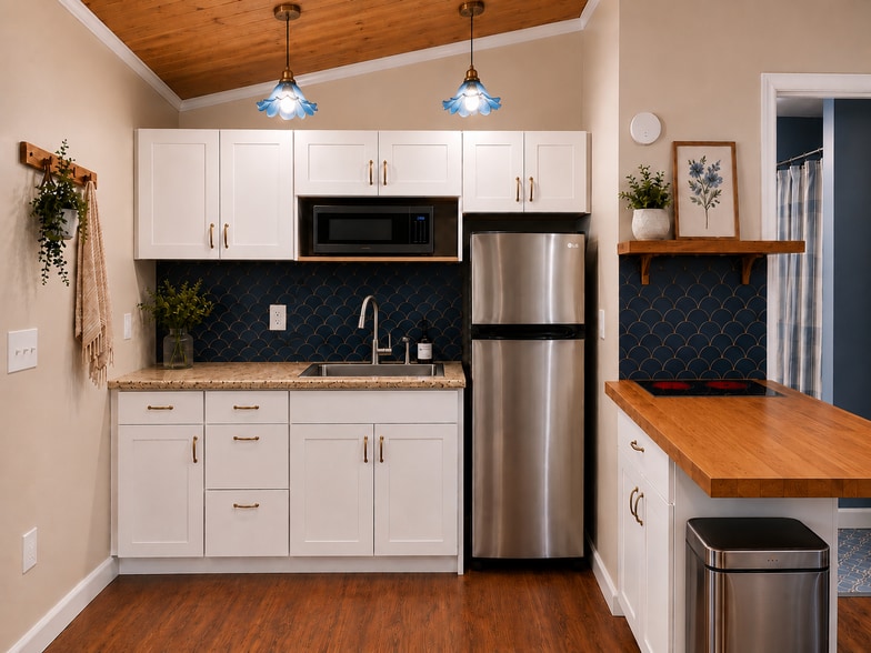 Kitchen - stainless steel appliances w/ built-in induction cooktop - 38 Ferguson Rd
