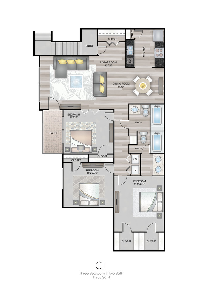 Floorplan - Meadow Ridge Apartments -