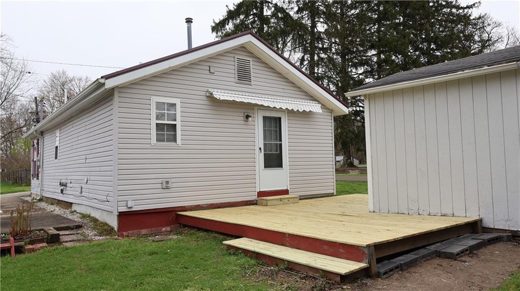 Exterior back showing deck and shed - 12189 Shady Ave