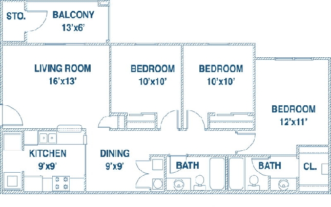 3BR/2BA - Village Crossing