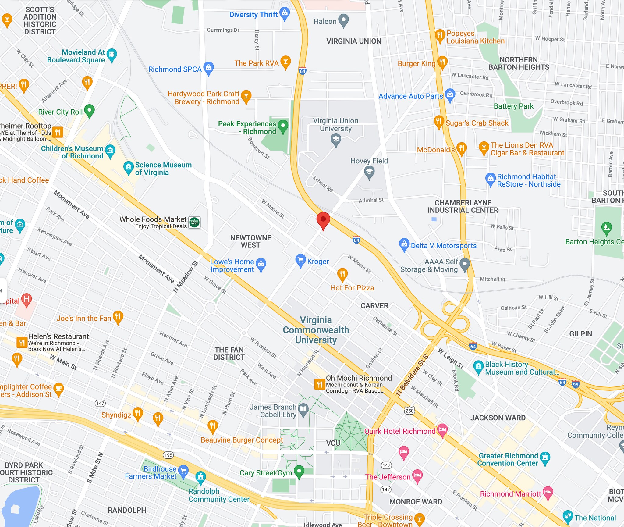 Area map - 1117 N Lombardy St