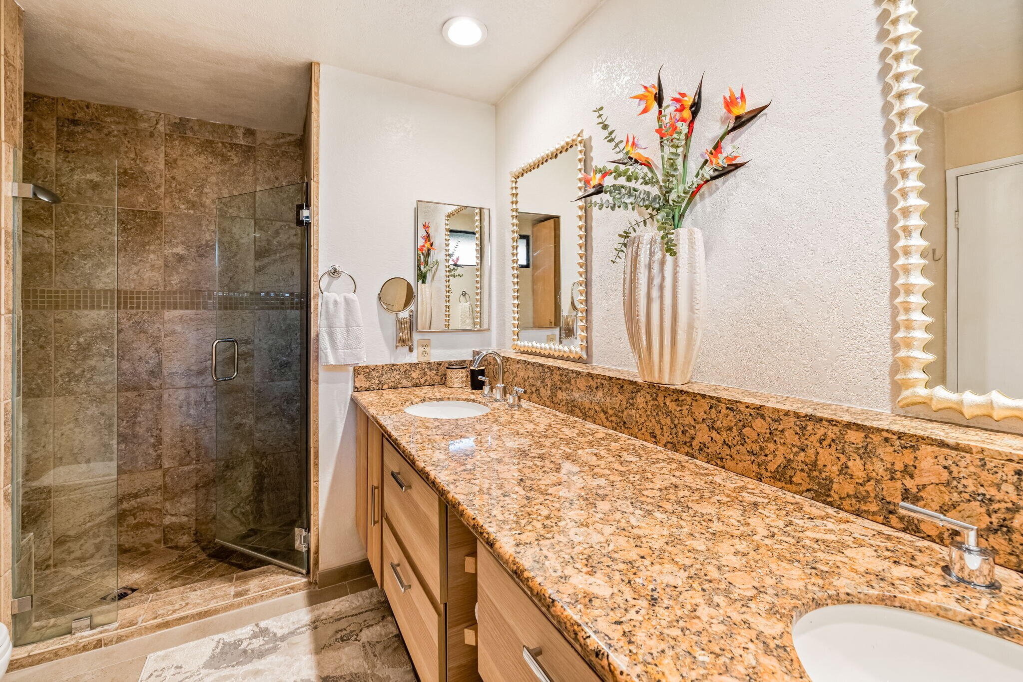 MASTER ENSUITE WALK IN SHOWER BATHROOM WITH DOUBLE SINKS - 334 S Sierra Madre