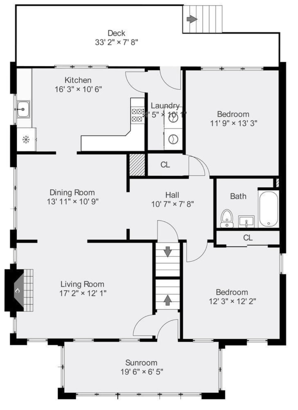 Lower floor plan - 2218 Mystic Valley Pky