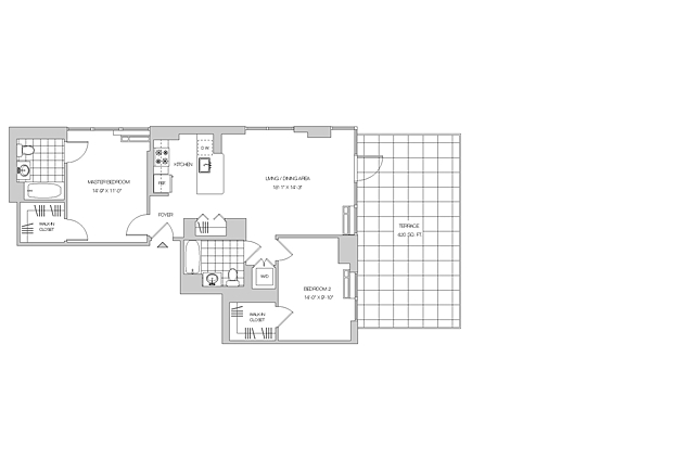 2BR/2BA Terrace- Residence M - The Maximilian