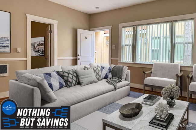 1X1 - Living Room - 616 Apartments