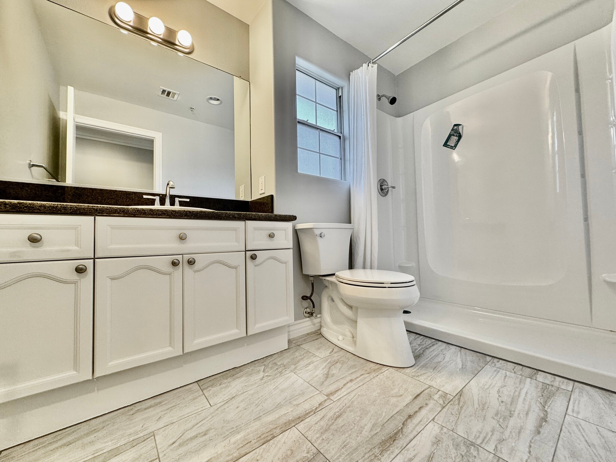 2nd bathroom with new shower, new floor, new toilet - 27 Hampton Ct