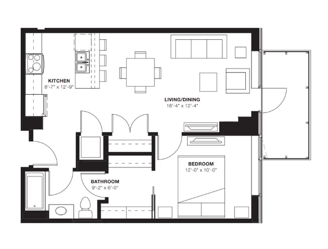 1E.2-1 Bed - E2 Apartments