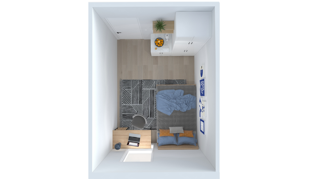 Suite Floor Plan (Shared Bathroom) - The Nest at 1299