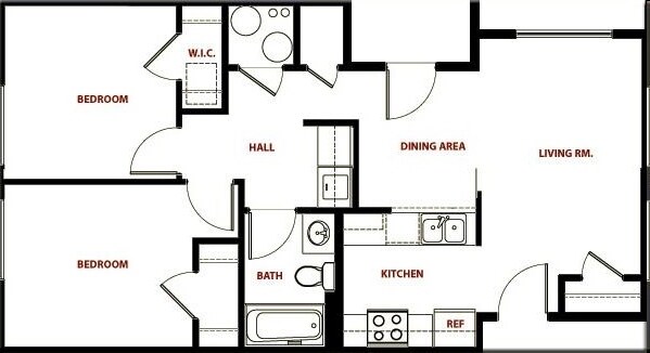 2BR/1BA - Brookside Park Apartments