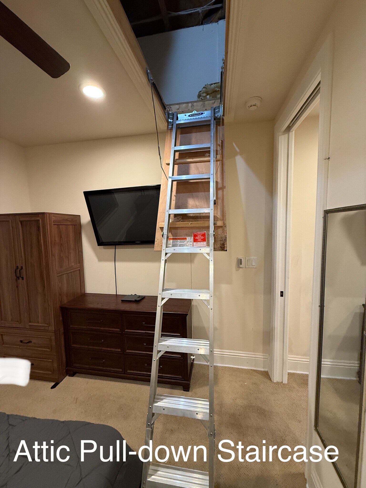 Pull-down Staircase to Large Attic Storage Area - 17701 Circle Pond Ct