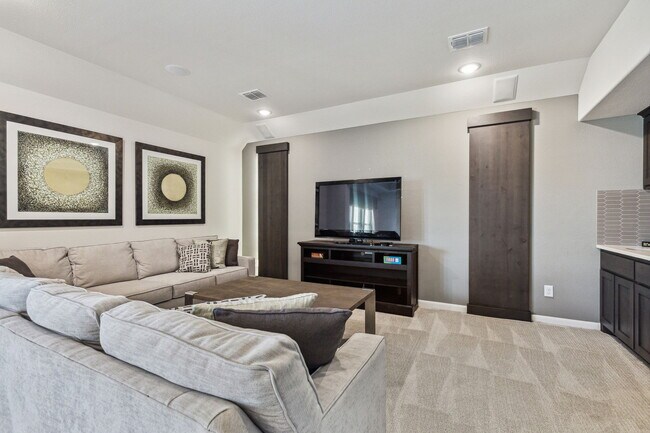 Media room with custom lighting and built in wet bar - 2871 Cannon Dr