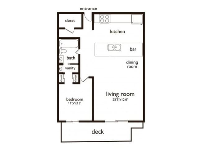 1 Bedroom A - Oak Creek