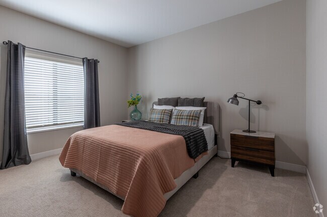 2BR, 1BA - 867SF - Primary Bedroom - Stonefield of Clinton 55+ Senior Living