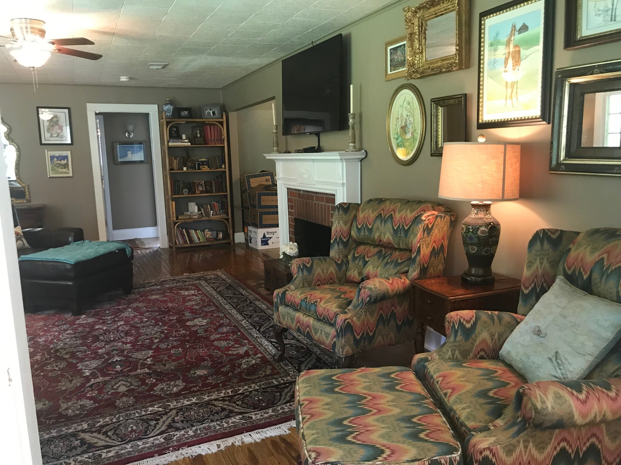 Living room with fireplace - 17587 Old Covington Hwy