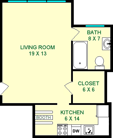 Hornbeam Studio Floorplan - Wellesley Place