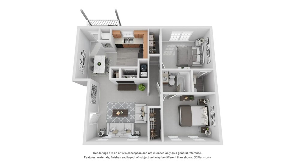 A photo of our 2x1.5 floor plan, The Garrison. - Legacy at West Cobb