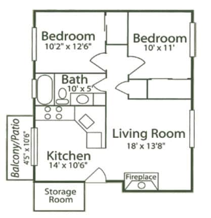 Floorplan - Village Gardens Apartments