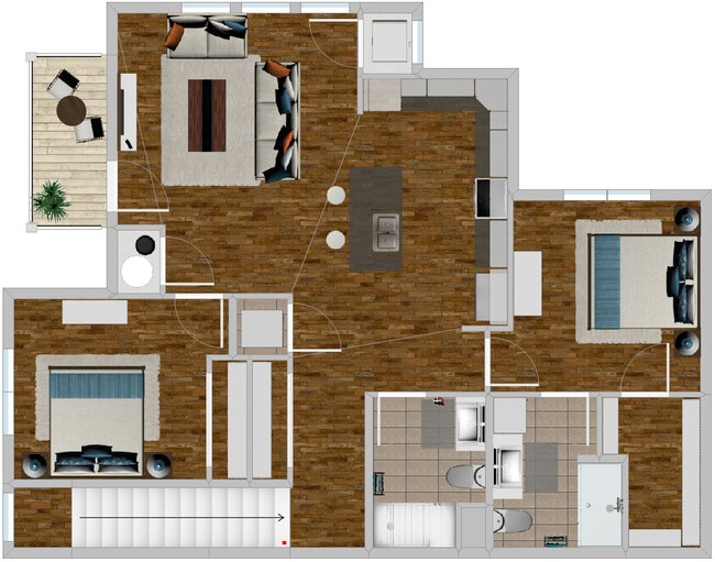 Floorplan - The Flats - 120 (Building 5)
