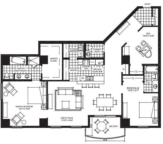2BR/2.5BA - The Mark