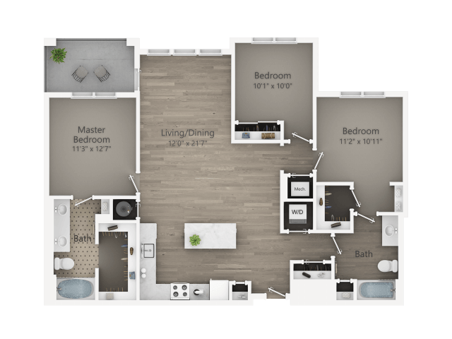 Floorplan - Arcadia Apartment Homes