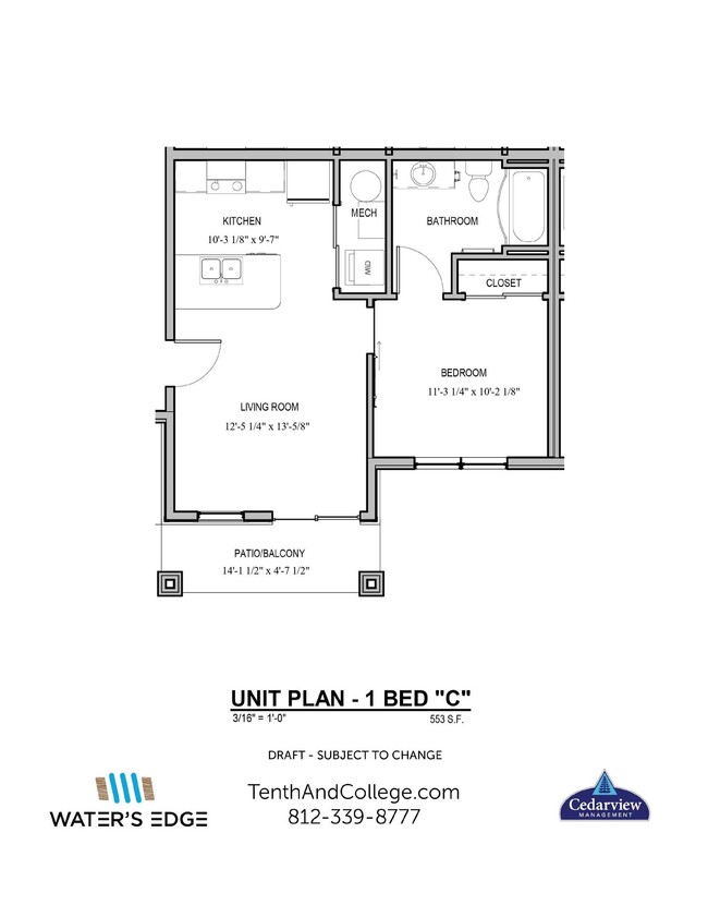 Floorplan - Waters Edge Apartments Bloomington