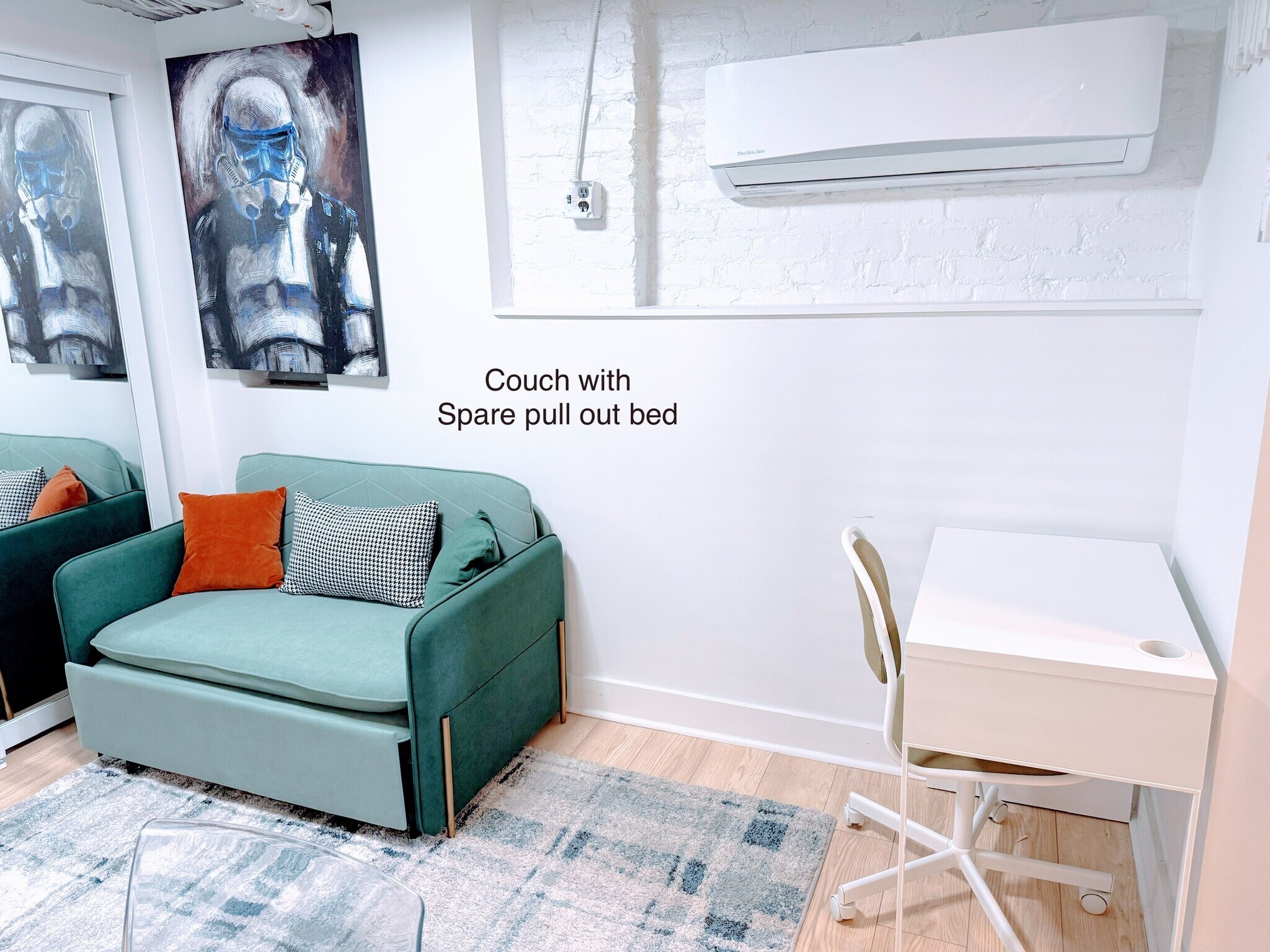 sleeper couch and desk - 570 Saint Charles Ave NE