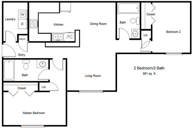 Floorplan - Tiger Bay Apartments