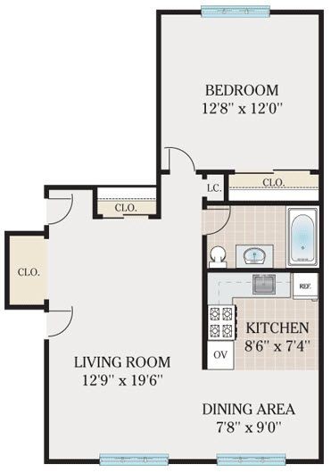 Floorplan - Bellevue Court Apartments