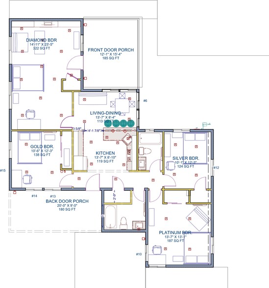 House Floor Plan - 2302 Oakwood Dr