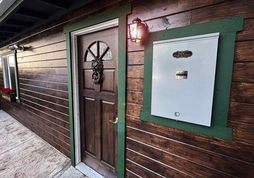 Front door adjacent to private parking - 1108 N Sweetzer Ave