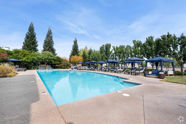 Resort style pool at Ascent at the Galleria in Roseville, California - Ascent at The Galleria Apartment Homes