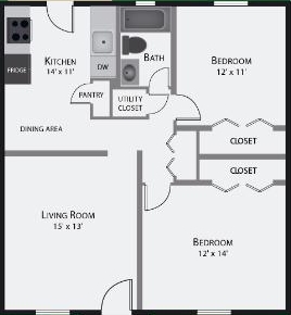 2BR/1BA - Georgian Terrace