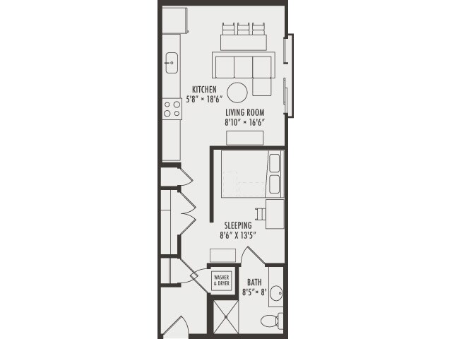 1x1 Stellar Large Plus - Northside Apartments