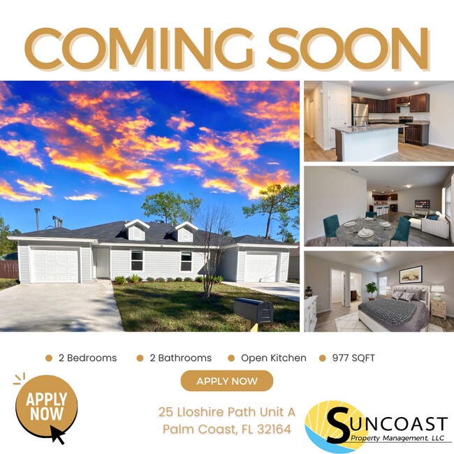 Coming Soon! Brand New 2/2 Duplex IN Palm 25 Lloshire Path Palm